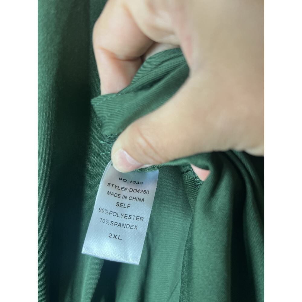 NWT Baltic born Green Midi Dress Deep V Neck Flutter Sleeve Flowy Skirt Plus 2X - Picture 11 of 15